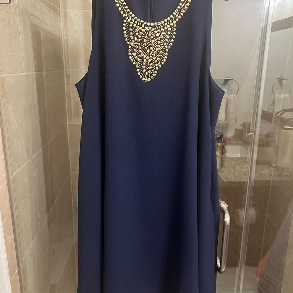 Lilly Pulitzer navy beaded swing dress